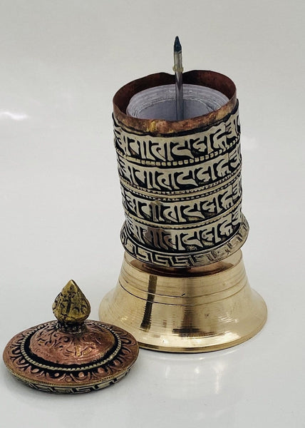Desk Prayer Wheel - Yogi Singing Bowl