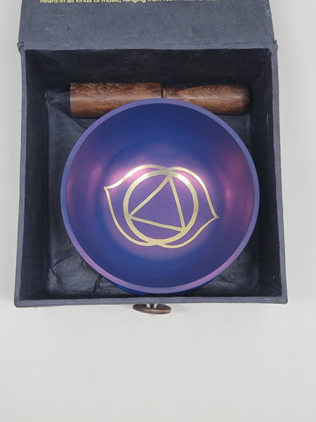 Third Eye Chakra Set Singing Bowl | Healing Bowls for Meditation and Mindfulness | 3.5 inch Energy Bowl - Yogi Singing Bowl